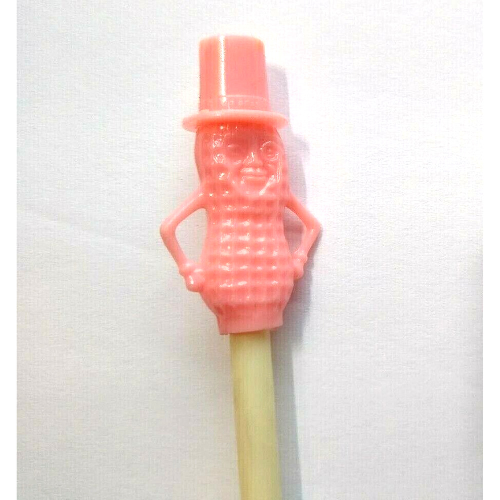 Mr Peanut Vintage Pink Drinking Straw 1950s Planters Peanuts Pop Culture Plastic